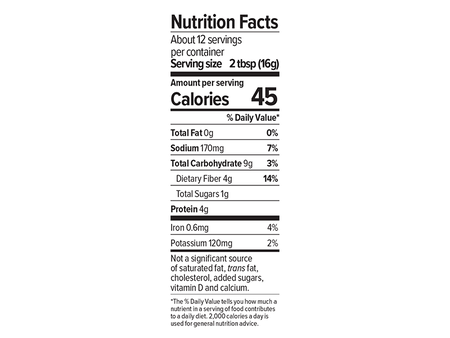 Whisked plant based baking substitute supplemental facts