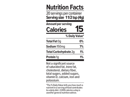 Cheddarly plant based cheese substitute supplemental facts