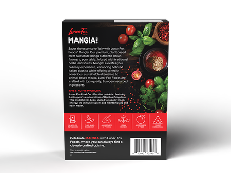 Mangia plant based meat substitute box back view