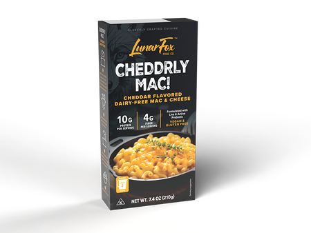 Plant-based cheese substitute mac and cheese box front view